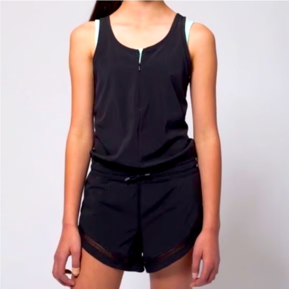 Ivivva Run Day Fun Day Black Romper, Girls Size 10